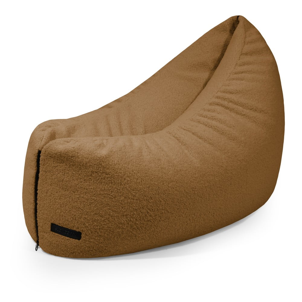 Hnědý dětský sedací vak z textilie bouclé Clip Clap 90 – SLOWDOWN SLOWDOWN