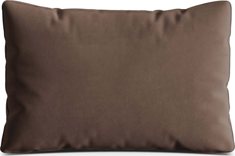 Hnědý sametový polštář na gauč Kemi – Cosmopolitan Design Cosmopolitan design