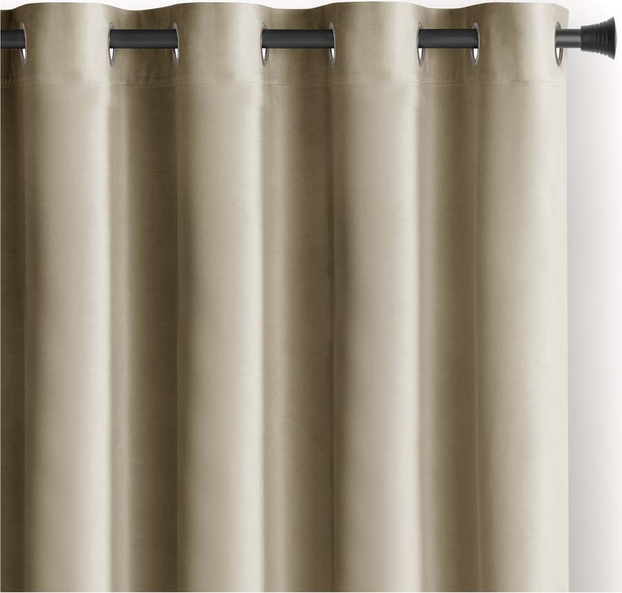 Hnědý/béžový sametový dimout závěs 140x270 cm Eyelets – Restilo Restilo
