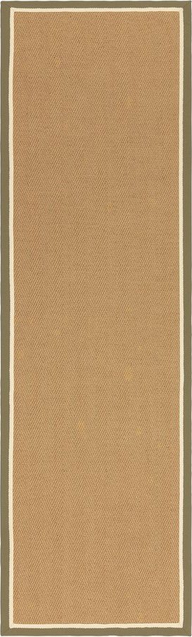 Khaki/v přírodní barvě oboustranný/ručně tkaný jutový běhoun 68x240 cm Bordo Herringbone Khaki – Asiatic Carpets Asiatic Carpets
