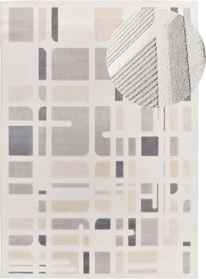 Koberec ve světle šedé a slonovinové barvě 160x230 cm Flora – Universal Universal