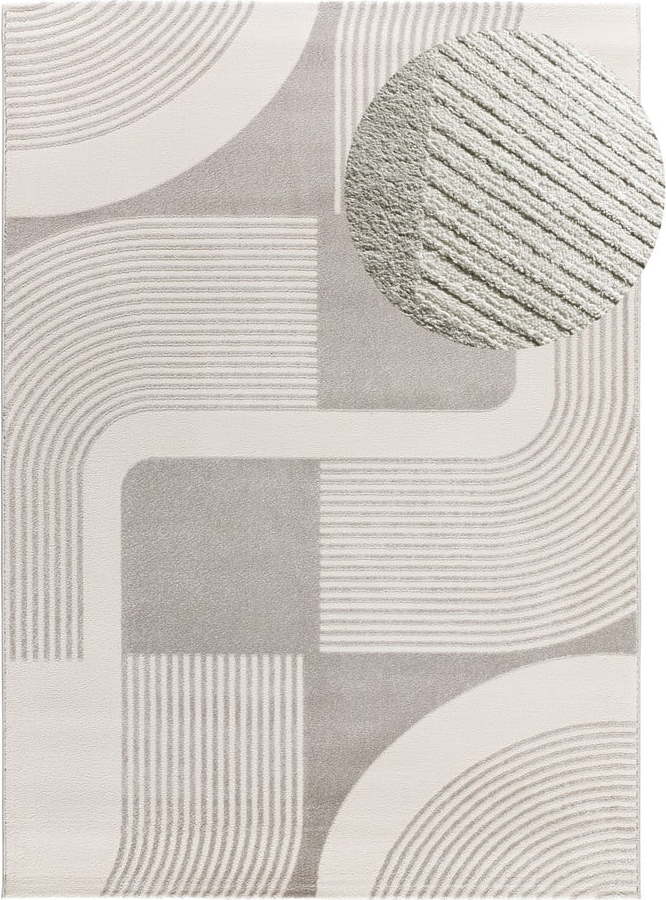 Koberec ve světle šedé a slonovinové barvě 160x230 cm Flora – Universal Universal