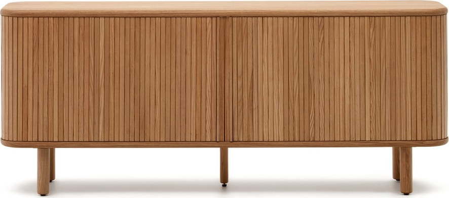 Komoda v dekoru jasanu s posuvnými dveřmi v přírodní barvě 180x75