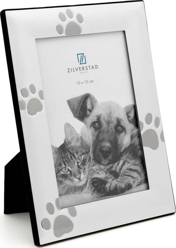 Kovový stojací rámeček ve stříbrné barvě 16x17 cm Paws – Zilverstad Zilverstad