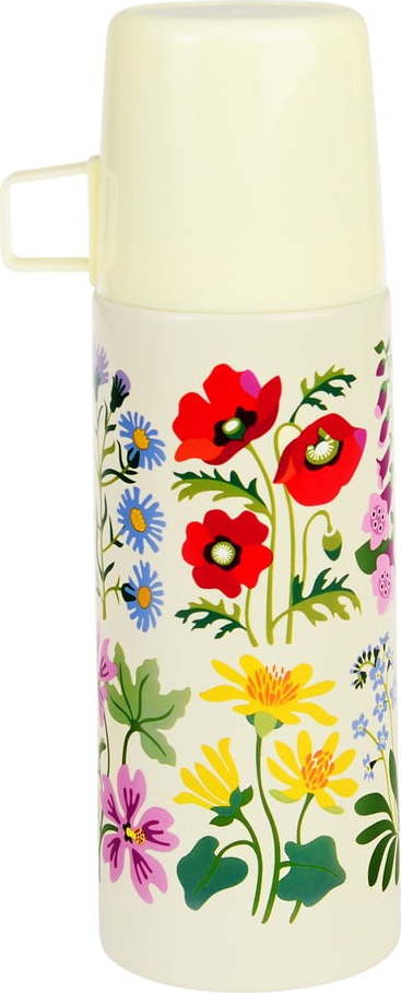 Krémová dětská termoska 350 ml Wild Flowers – Rex London Rex London
