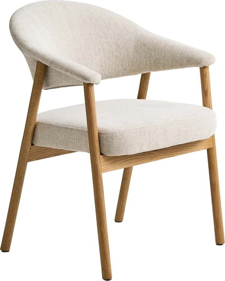 Krémová jídelní křesla v sadě 2 ks s područkami z dubového dřeva Elk – Unique Furniture Unique Furniture