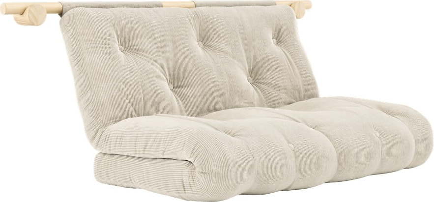 Krémová manšestrová rozkládací pohovka 135 cm Hooked – Karup Design Karup Design