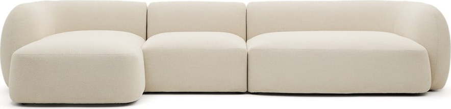 Krémová žinylková rohová pohovka (levý roh/s lenoškou) Martina – Kave Home Kave Home