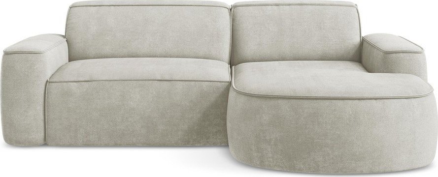 Krémová žinylková rohová pohovka (pravý roh/s lenoškou) Omao – Makamii Makamii