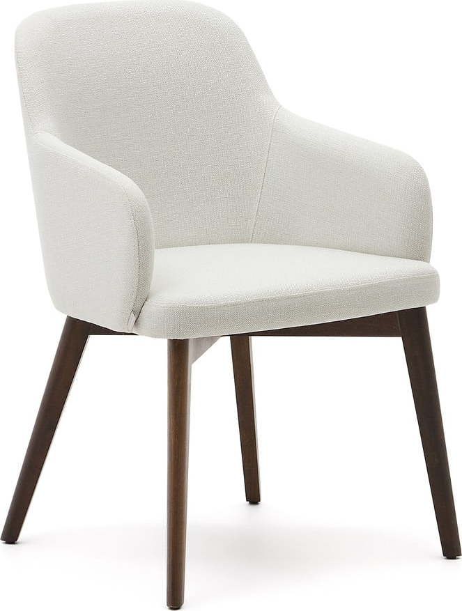 Krémové čalouněné jídelní křeslo s područkami Nelida – Kave Home Kave Home