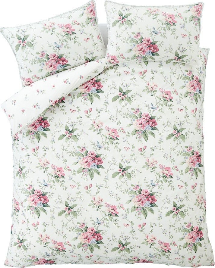Krémové povlečení na dvoulůžko/prodloužené 230x220 cm Bridgerton Penelope Floral – Catherine Lansfield Catherine Lansfield