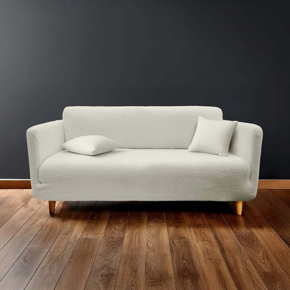 Krémový 3místný napínací potah na pohovku Laina – douceur d'intérieur Douceur d intérieur