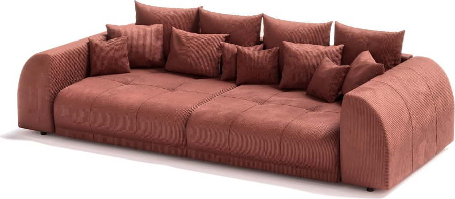 Manšestrová pohovka v cihlové barvě 310 cm Vanessa – Ropez Ropez