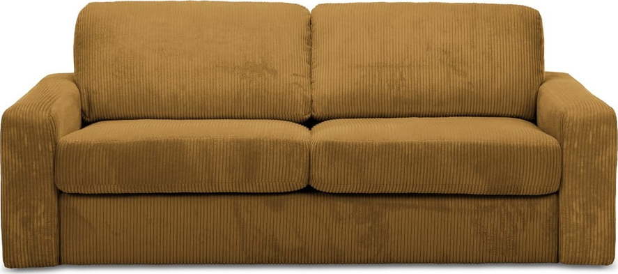 Manšestrová rozkládací pohovka v hořčicové barvě 195 cm Nona – Makamii Makamii