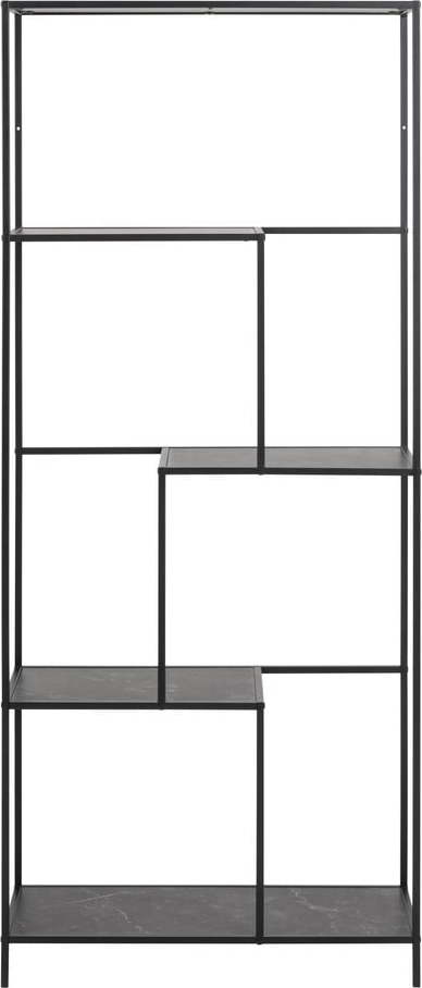 Matně černá knihovna v dekoru mramoru 72x114x32 cm Infinity – Actona Actona