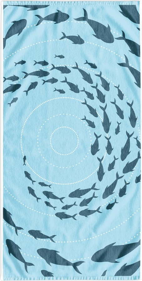 Modrá plážová osuška 90x180 cm Shoal – DecoKing Restilo