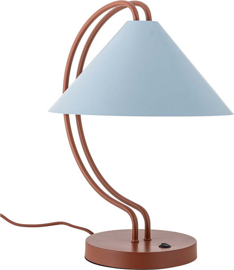Modrá/v terakotové barvě stolní lampa s kovovým stínidlem (výška 35 cm) Janya – Bloomingville Bloomingville