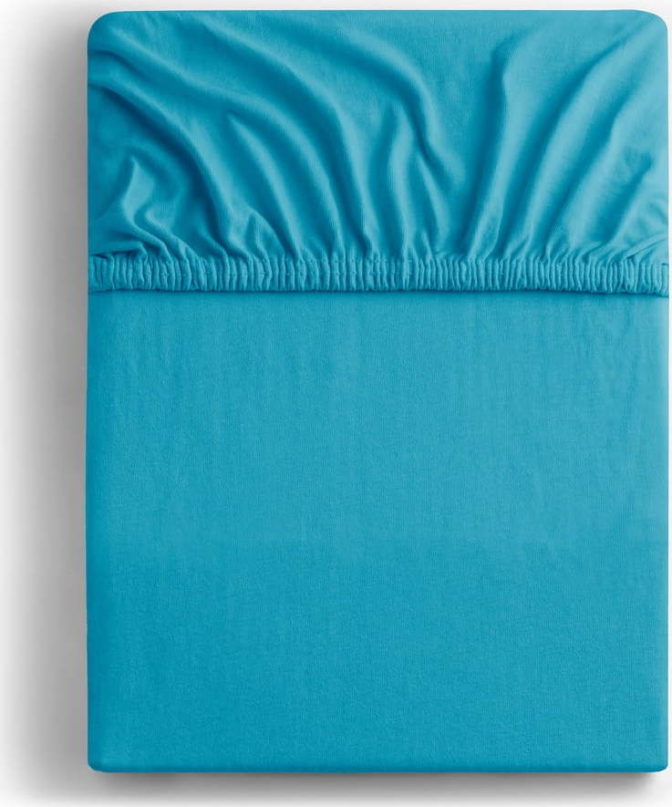 Modré napínací prostěradlo jersey 90x200 cm Amber – Restilo Restilo