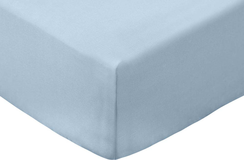 Modré napínací prostěradlo z bavlněného perkálu 135x190 cm Cotton Percale – Bianca Bianca