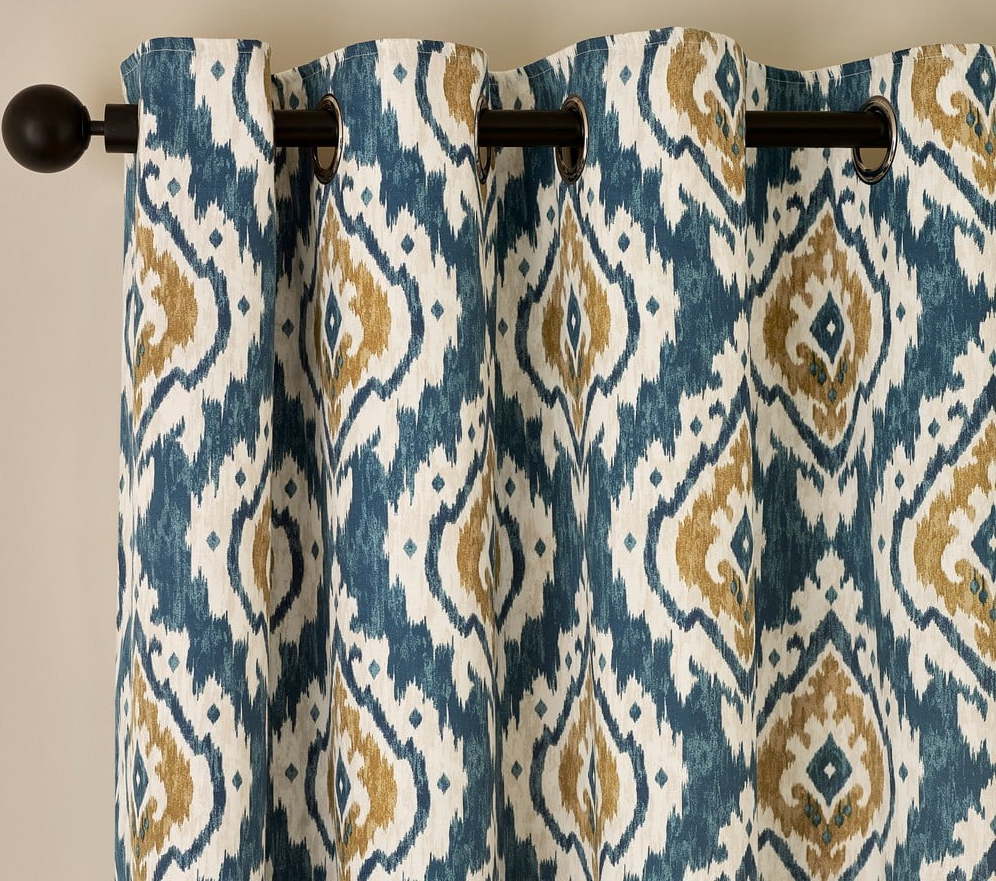 Modré závěsy v sadě 2 ks 168x137 cm Suri Geo – Pineapple Elephant Pineapple Elephant