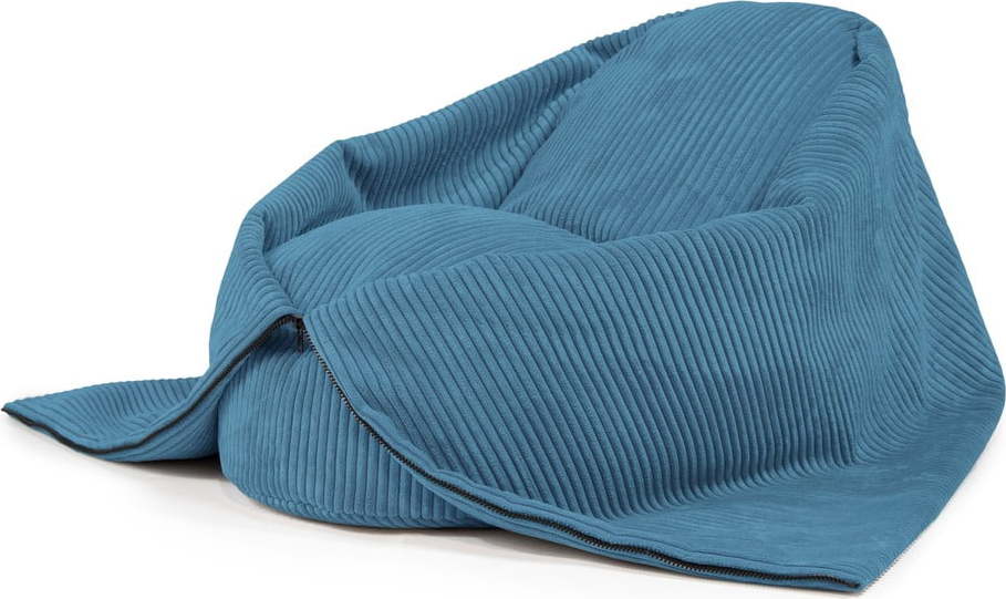 Modrý manšestrový dětský sedací vak Cocoon 80 – SLOWDOWN SLOWDOWN