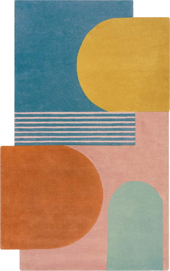 Modrý ručně tkaný vlněný koberec 120x180 cm Lozenge Bright Multi – Flair Rugs Flair Rugs