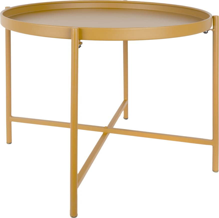 Okrově žlutý kovový kulatý konferenční stolek ø 50 cm Meseta – Leitmotiv Leitmotiv