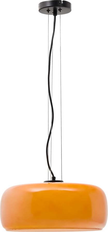Oranžové LED závěsné svítidlo se skleněným stínidlem ø 38 cm Reig – Kave Home Kave Home