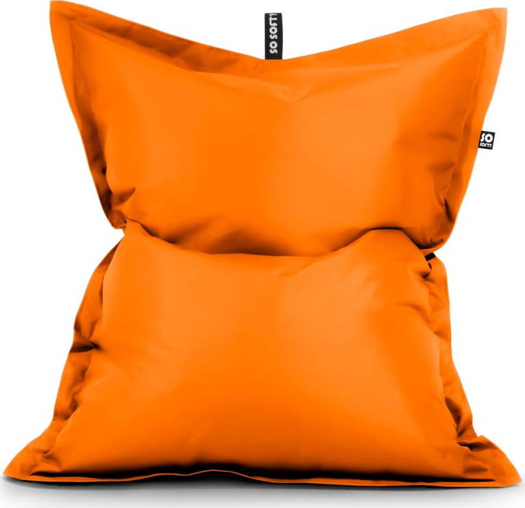 Oranžový dětský sedací vak z imitace kůže Pad M – So Soft? So Soft?