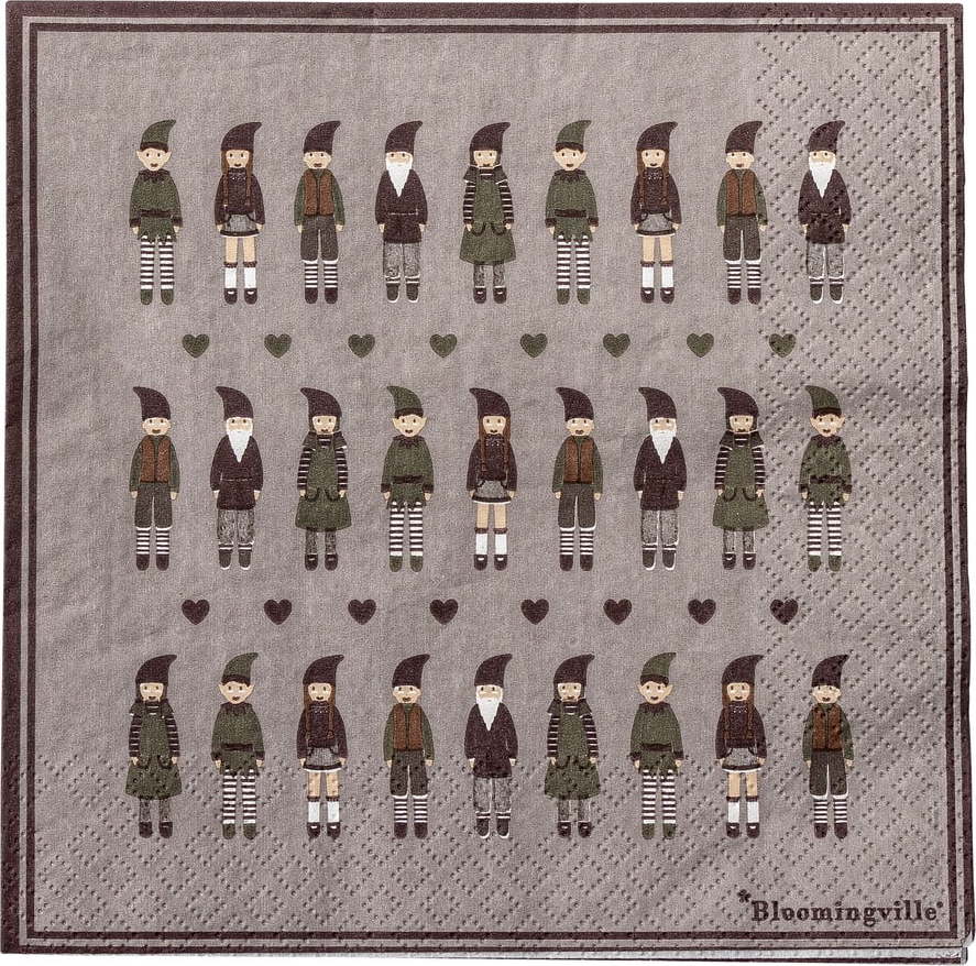 Papírové ubrousky v sadě 20 ks 33x33 cm Niklaus – Bloomingville Bloomingville