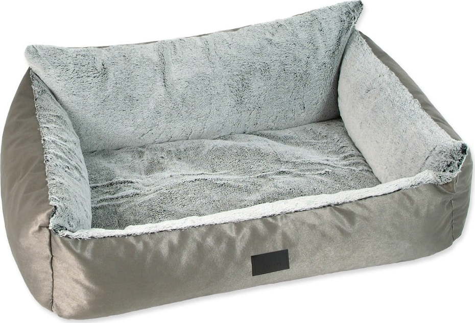 Pelíšek pro psa ve stříbrné barvě 58x46 cm Dog Fantasy Lux Platinum – Plaček Pet Products Plaček Pet Products