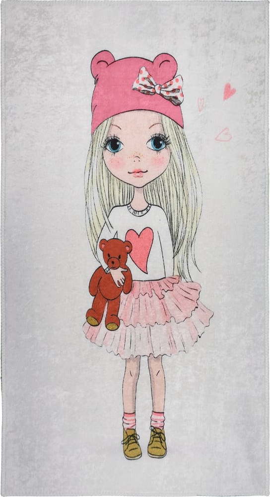 Pratelný dětský koberec 80x120 cm Cute Girl and the Bear – Vitaus Vitaus