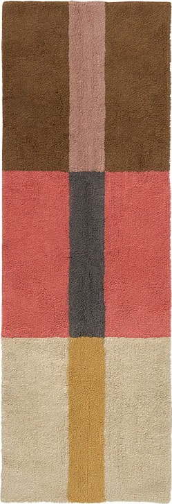 Ručně tkaný vlněný běhoun 80x230 cm Chroma Spiced Coral – Lorena Canals Lorena Canals