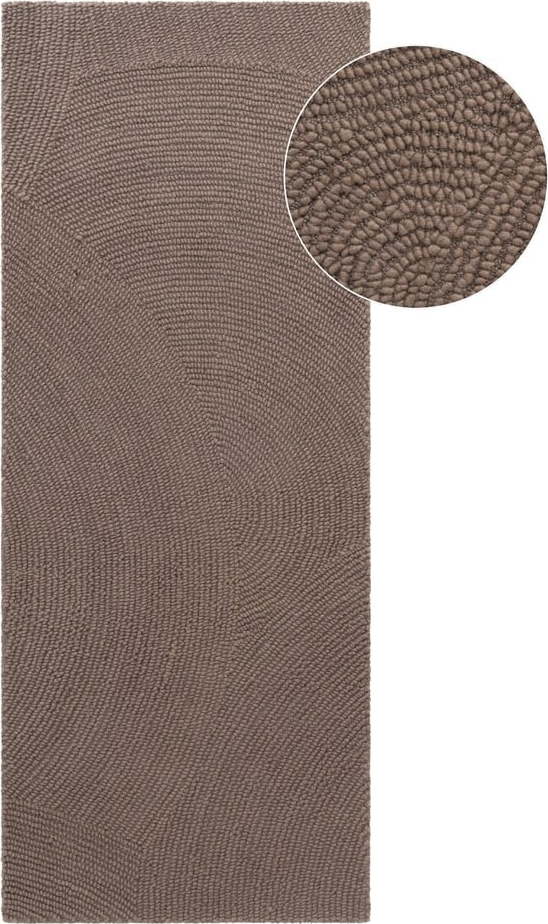 Ručně tkaný vlněný běhoun taupe 80x200 cm Eleni Taupe – Hanse Home Hanse Home