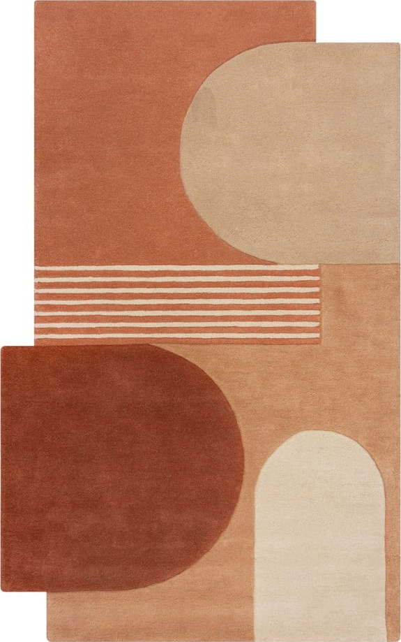 Ručně tkaný vlněný koberec v terakotové barvě 200x290 cm Lozenge Terracotta – Flair Rugs Flair Rugs