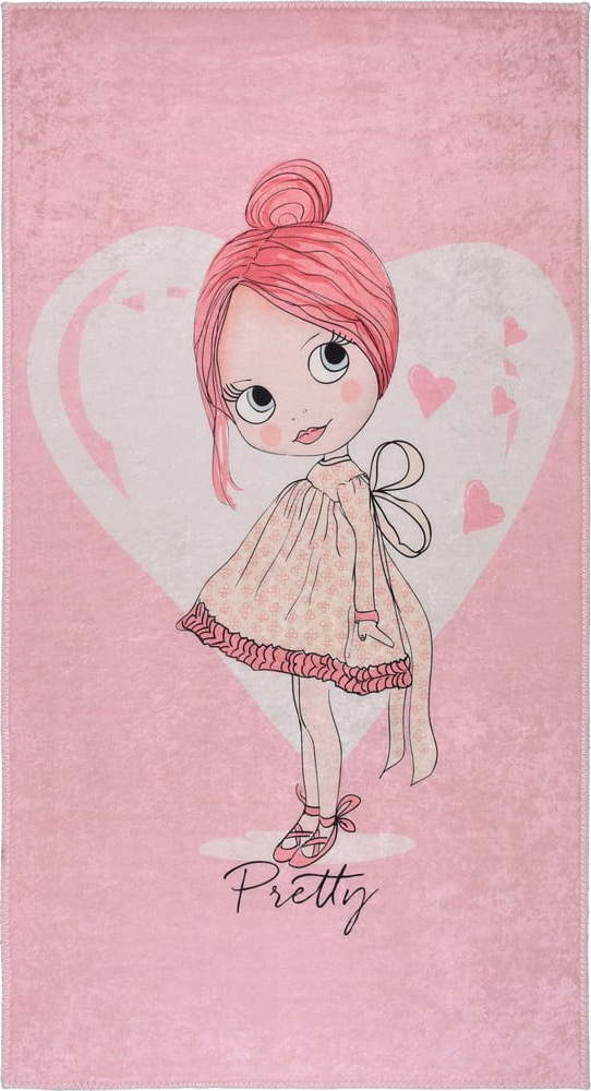 Růžový pratelný dětský koberec 160x230 cm Pretty Girl – Vitaus Vitaus