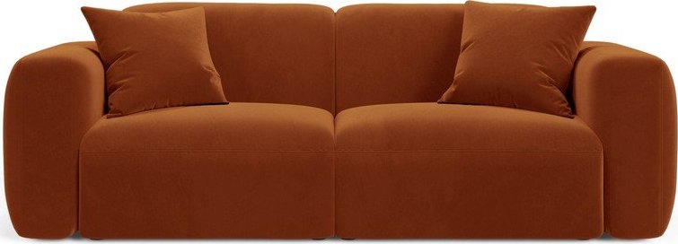 Sametová pohovka v terakotové barvě 220 cm Strino – Cosmopolitan Design Cosmopolitan design