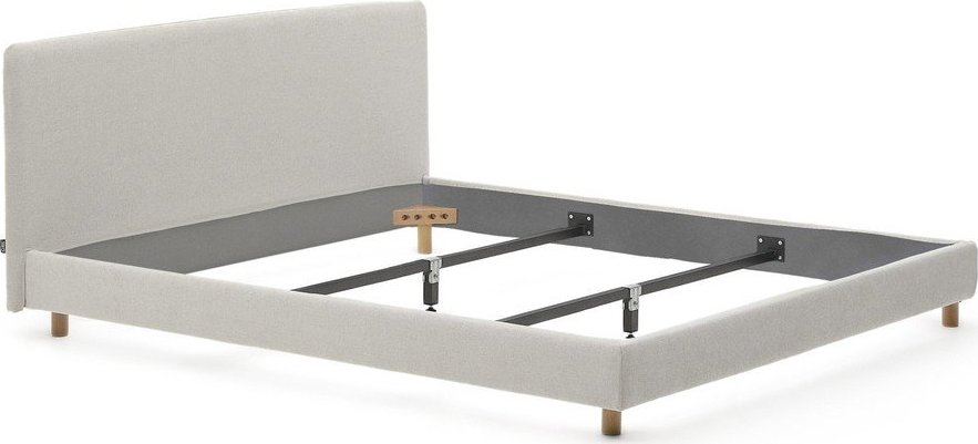 Šedá čalouněná dvoulůžková postel bez roštu 180x200 cm Valma – Kave Home Kave Home