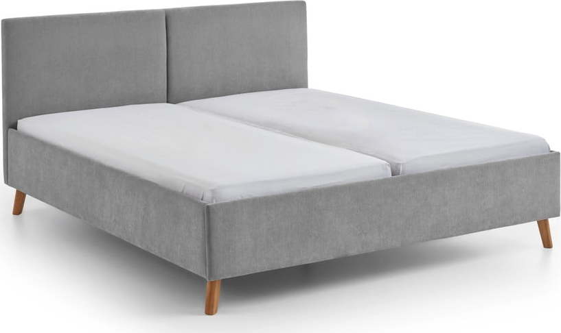 Šedá čalouněná dvoulůžková postel s roštem 180x200 cm Piano – Meise Möbel Meise Möbel