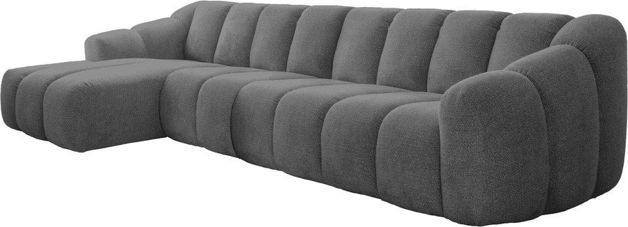 Šedá rohová pohovka (levý roh/s lenoškou) Shell – Miuform Miuform