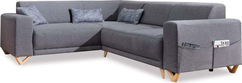 Šedá rozkládací/s úložným prostorem rohová pohovka (levý roh/do L) Classy Sophie – Miuform Miuform