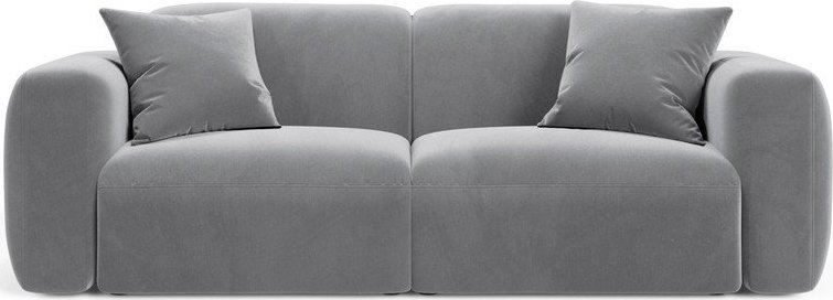 Šedá sametová pohovka 220 cm Strino – Cosmopolitan Design Cosmopolitan design