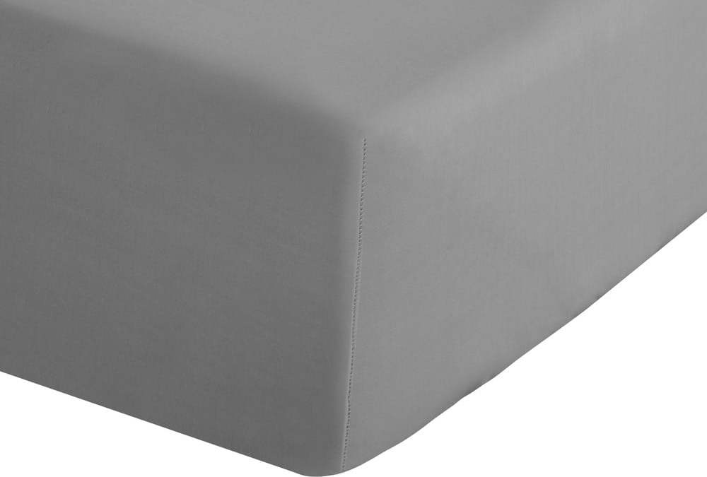 Šedé napínací perkálové prostěradlo 150x200 cm Easy Iron Percale – Catherine Lansfield Catherine Lansfield
