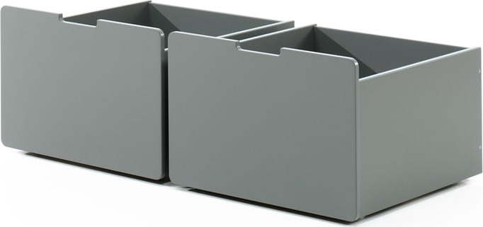 Šedé šuplíky pod dětskou postel 2 ks Pino – Vipack Vipack