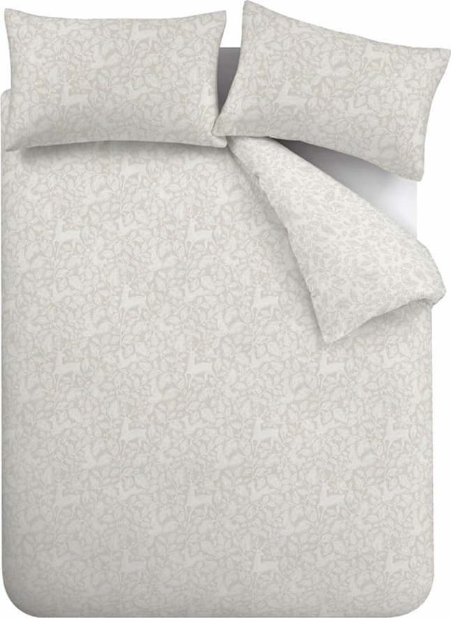 Šedobéžové bavlněné povlečení na jednolůžko 135x200 cm Woodland – Bianca Bianca