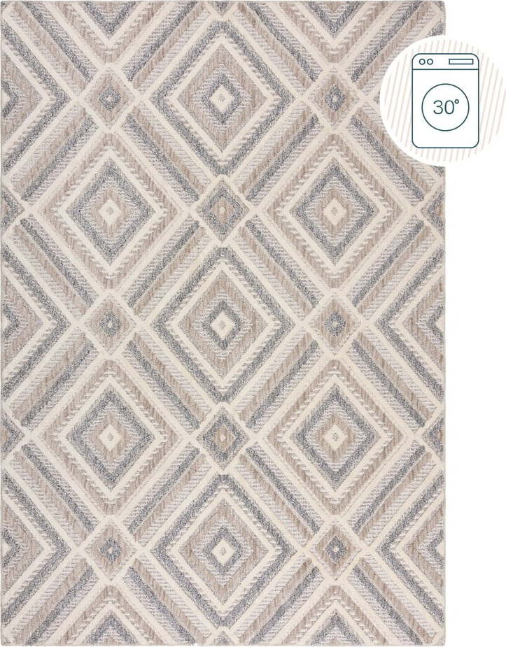 Šedobéžový pratelný koberec 116x170 cm Beckett – Flair Rugs Flair Rugs
