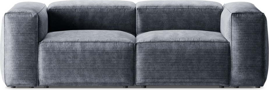 Šedomodrá manšestrová pohovka 224 cm Bergamo – Cosmopolitan Design Cosmopolitan design