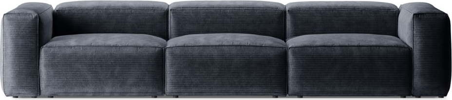 Šedomodrá manšestrová pohovka 364 cm Bergamo – Cosmopolitan Design Cosmopolitan design