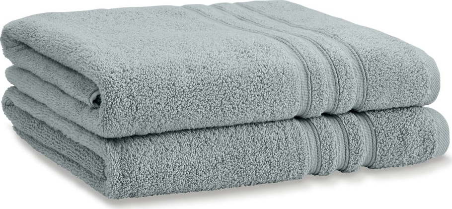 Šedozelené froté bavlněné osušky v sadě 2 ks 90x140 cm Zero Twist – Catherine Lansfield Catherine Lansfield