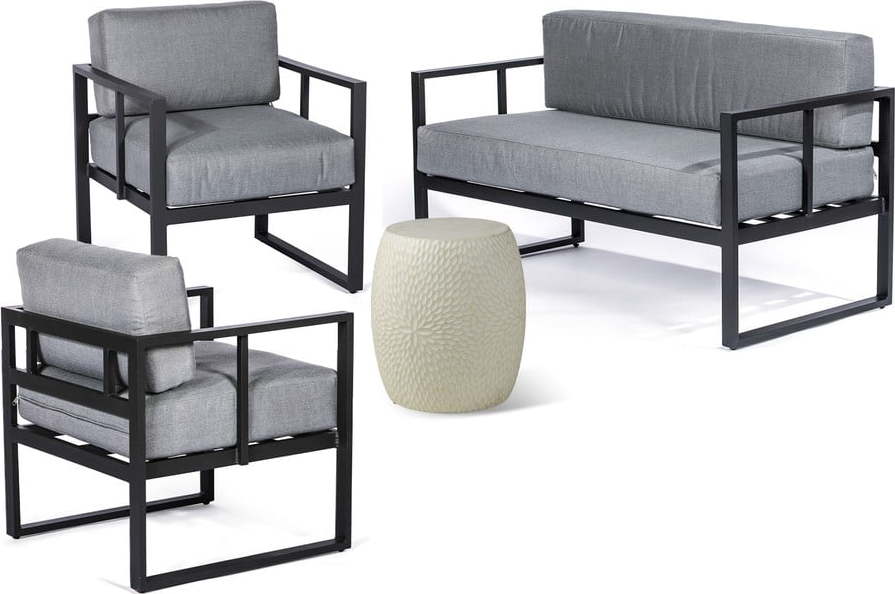 Šedý hliníkový zahradní lounge set pro 4 – Bonami Essentials Bonami Essentials